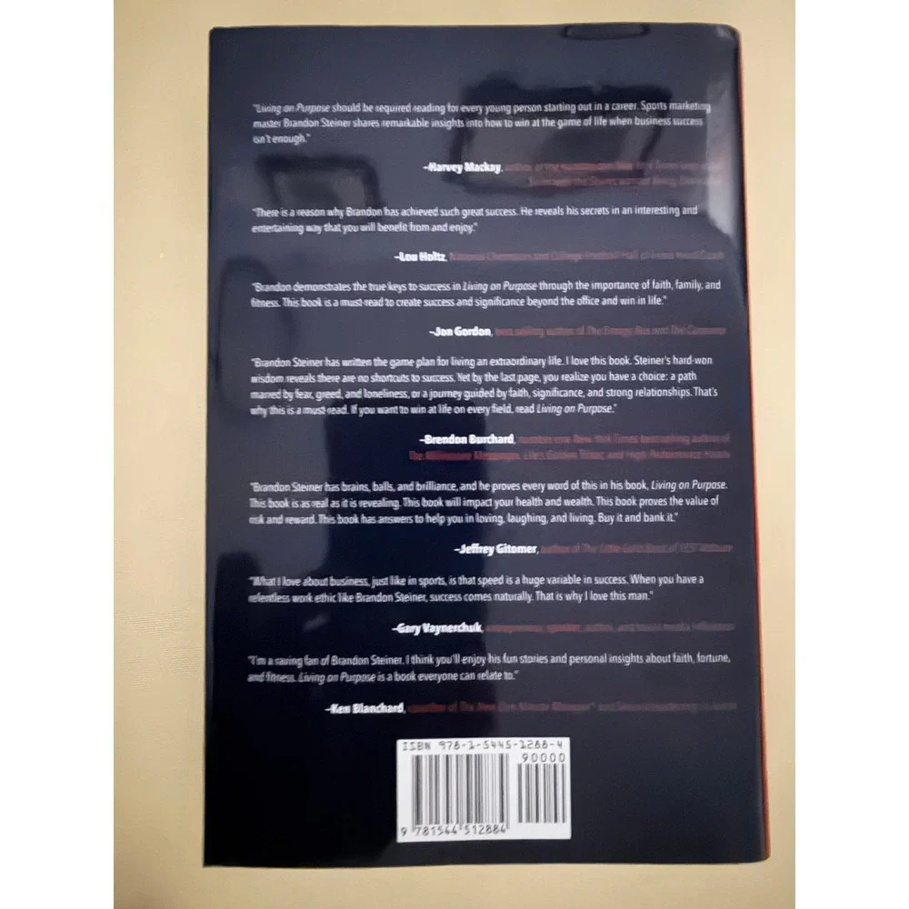 NEW Living on Purpose Brandon‎ Steiner Hardcover - Gift Quality - Faith Fortune